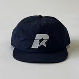 Navy cap with a logo on a white background