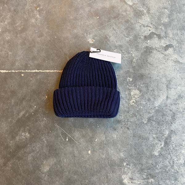 Thick Knit Cap - Navy